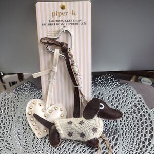 Piper Brown and White Dog Bag Charm
